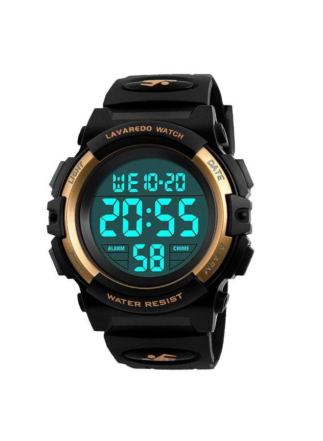 ساعة أطفال، ساعة للأولاد من عمر 3 إلى 15 سنة، ساعة رياضية رقمية متعددة الوظائف، كرونوغراف، مقاومة للماء حتى عمق 50 مترًا، مزودة بمنبه وتقويم، مع سوار سيليكون، هدية مثالية للأطفال. - Image 1